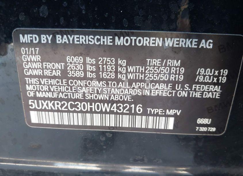 Photo 9 of 2017 Bmw X5 SDRIVE35I (VIN 5UXKR2C30H0W43216)