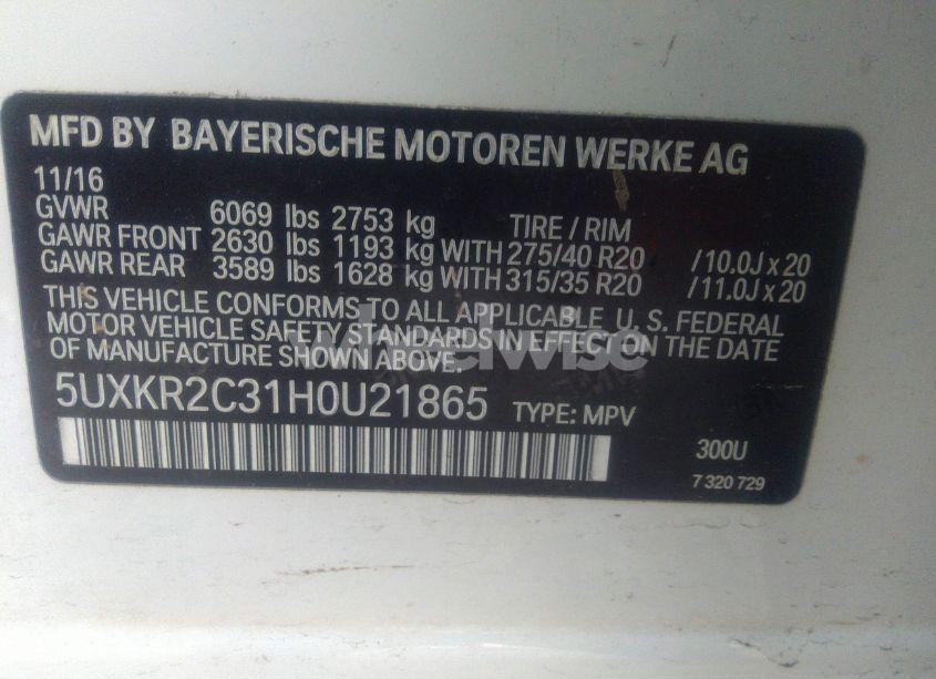 Photo 9 of 2017 Bmw X5 SDRIVE35I (VIN 5UXKR2C31H0U21865)