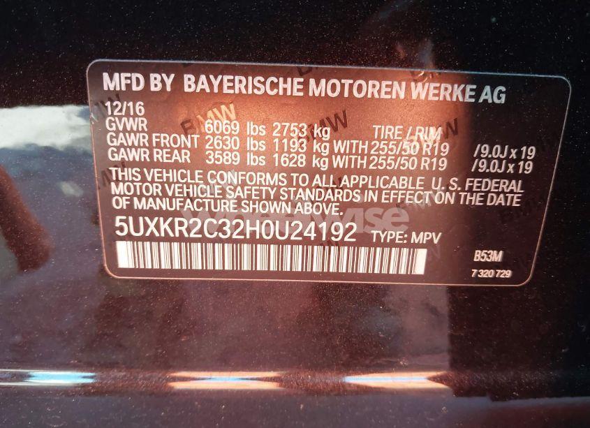 Photo 9 of 2017 Bmw X5 SDRIVE35I (VIN 5UXKR2C32H0U24192)