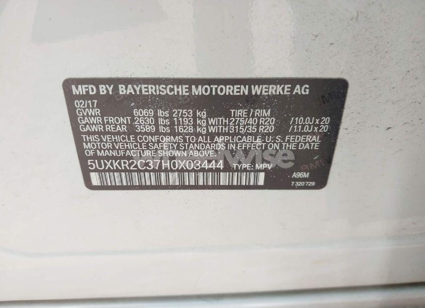 Photo 9 of 2017 Bmw X5 SDRIVE35I (VIN 5UXKR2C37H0X03444)