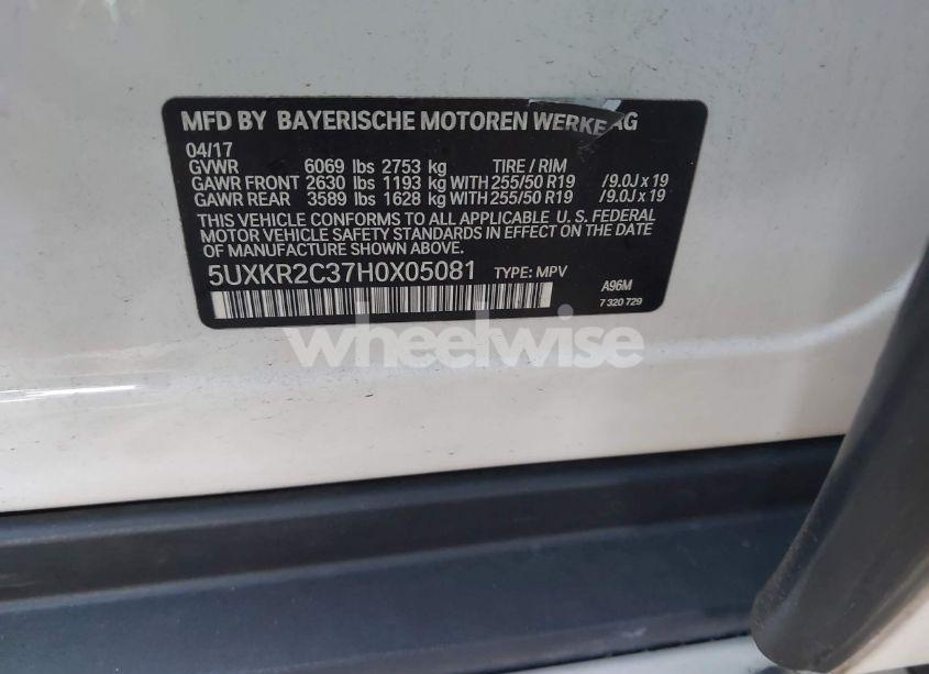 Photo 9 of 2017 Bmw X5 SDRIVE35I (VIN 5UXKR2C37H0X05081)