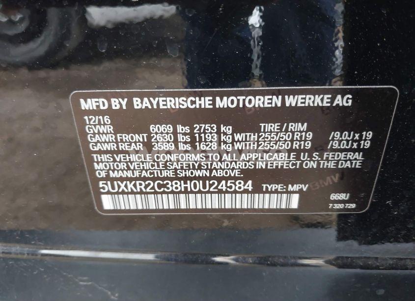 Photo 9 of 2017 Bmw X5 SDRIVE35I (VIN 5UXKR2C38H0U24584)