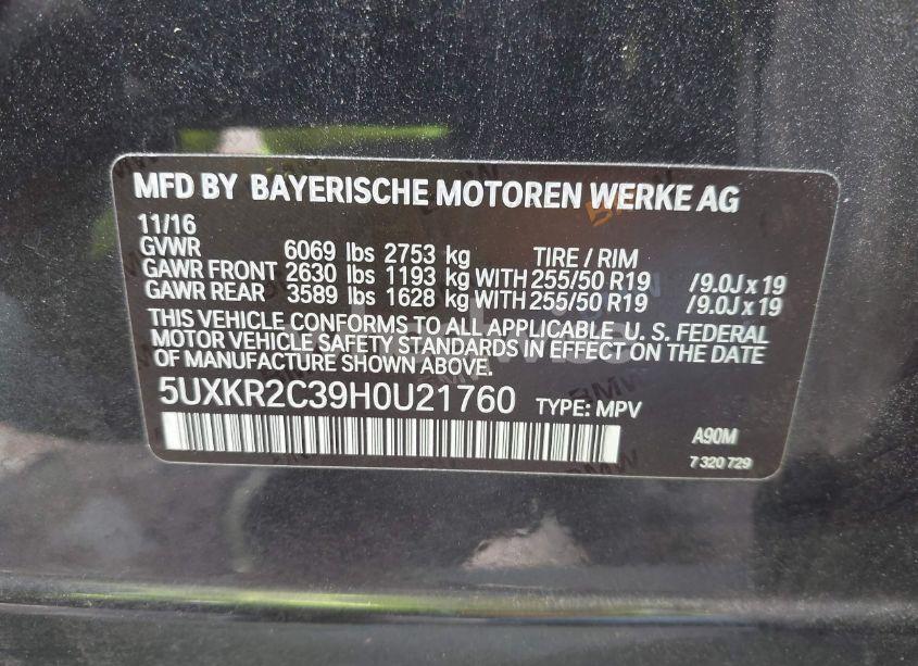 Photo 9 of 2017 Bmw X5 SDRIVE35I (VIN 5UXKR2C39H0U21760)