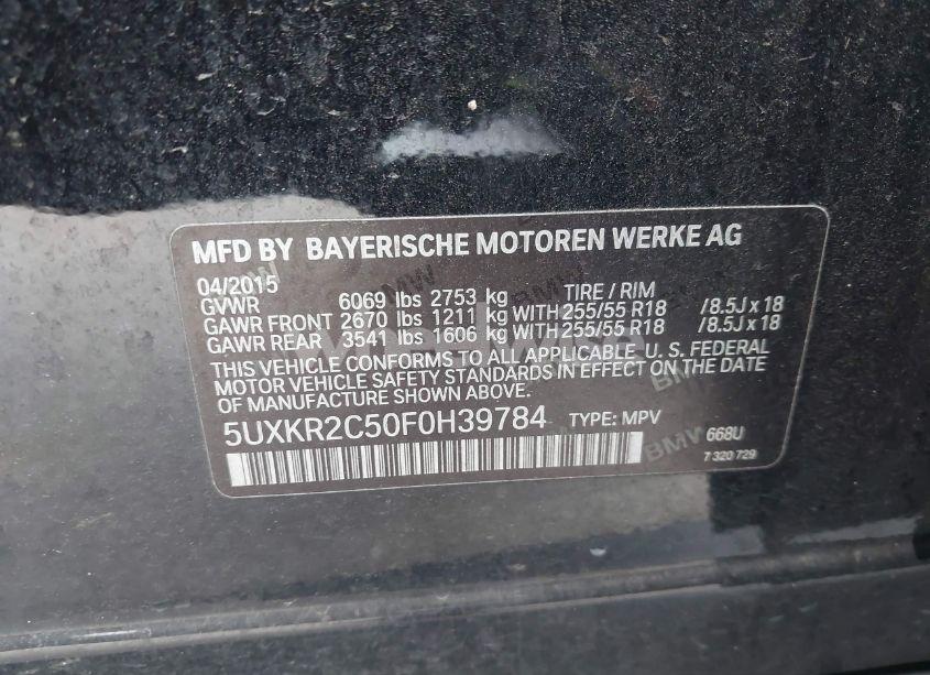 Photo 9 of 2015 Bmw X5 SDRIVE35I (VIN 5UXKR2C50F0H39784)