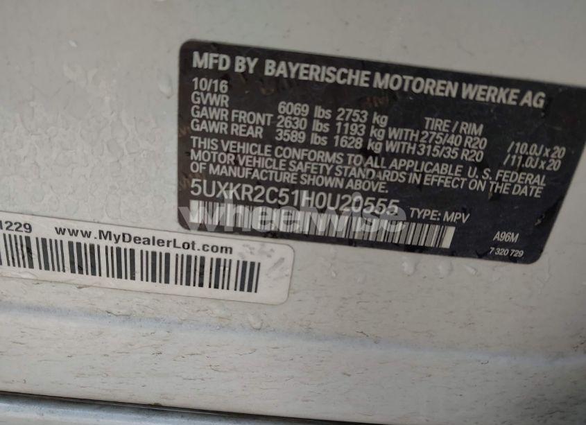 Photo 9 of 2017 Bmw X5 SDRIVE35I (VIN 5UXKR2C51H0U20555)