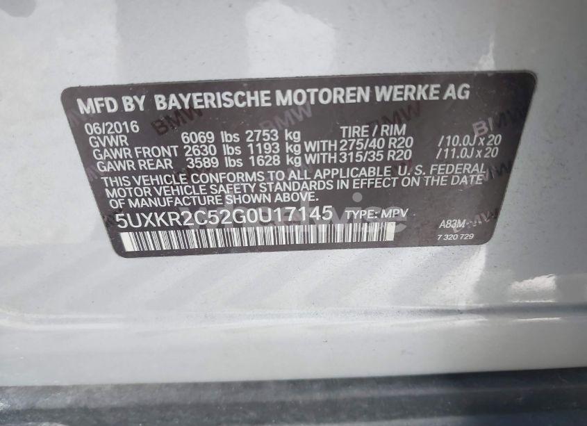 Photo 9 of 2016 Bmw X5 SDRIVE35I (VIN 5UXKR2C52G0U17145)