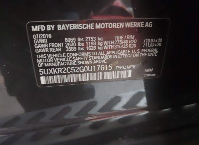 Photo 9 of 2016 Bmw X5 SDRIVE35I (VIN 5UXKR2C52G0U17615)