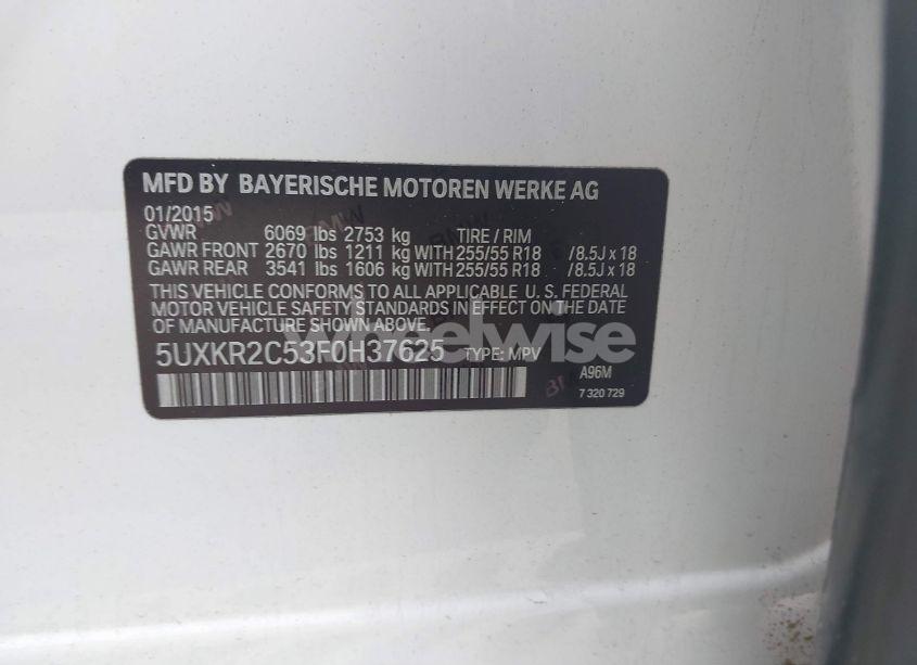 Photo 9 of 2015 Bmw X5 SDRIVE35I (VIN 5UXKR2C53F0H37625)