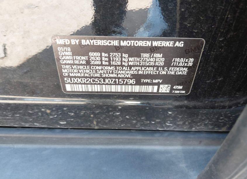 Photo 9 of 2018 Bmw X5 SDRIVE35I (VIN 5UXKR2C53J0Z15796)