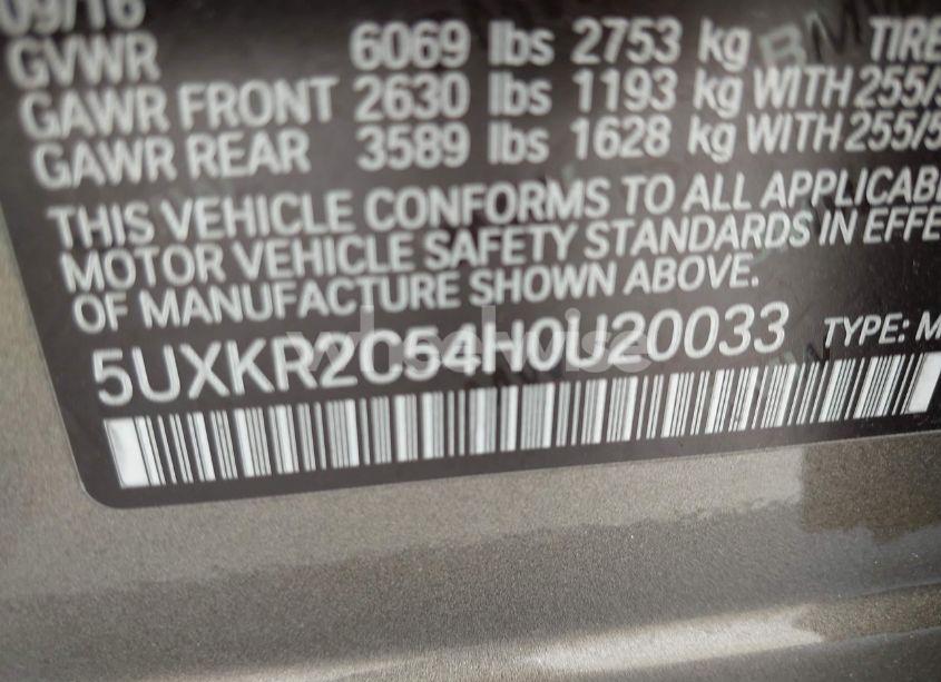 Photo 9 of 2017 Bmw X5 SDRIVE35I (VIN 5UXKR2C54H0U20033)