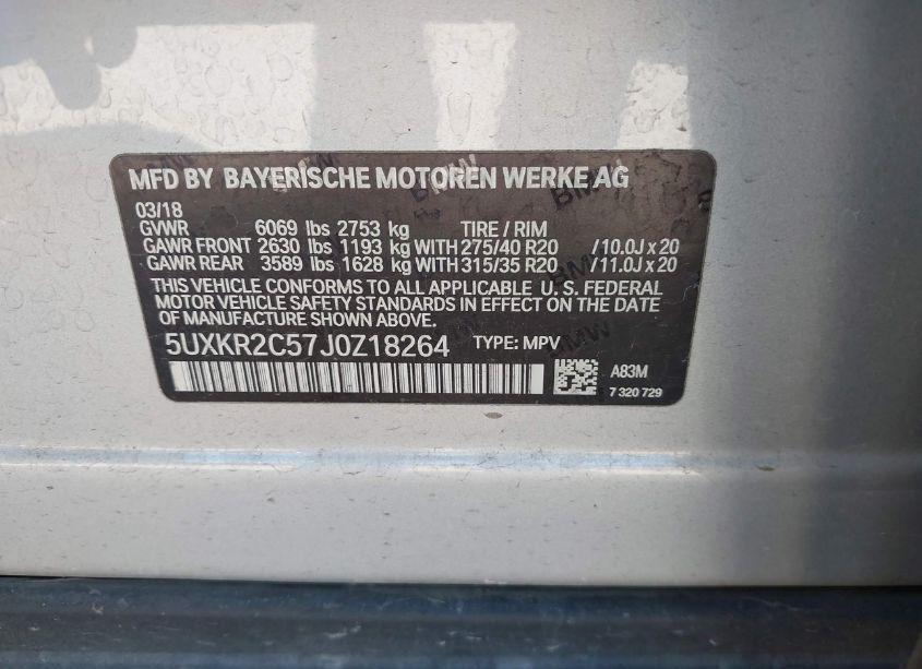 Photo 9 of 2018 Bmw X5 SDRIVE35I (VIN 5UXKR2C57J0Z18264)