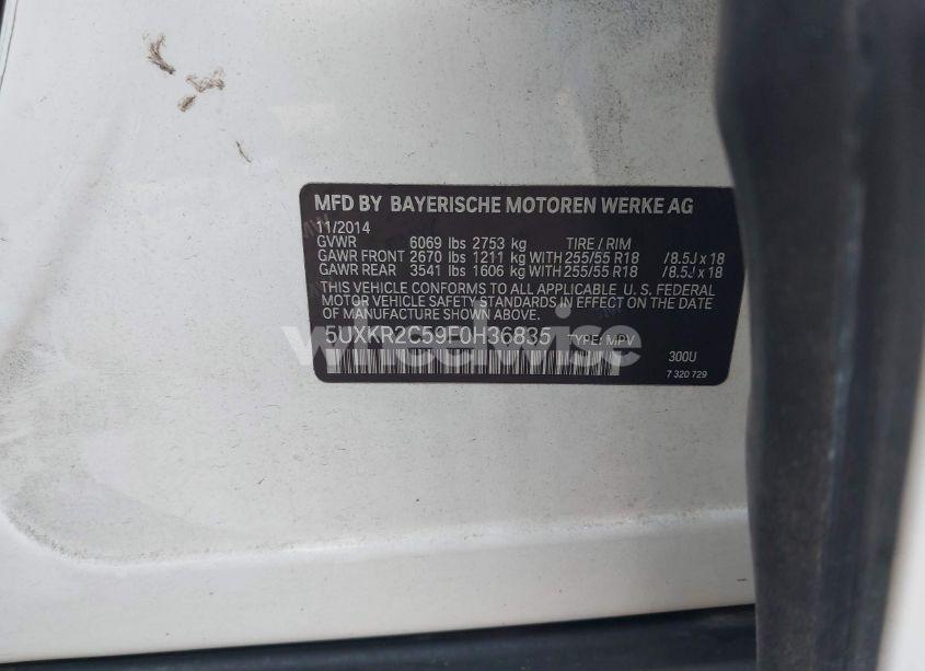 Photo 9 of 2015 Bmw X5 SDRIVE35I (VIN 5UXKR2C59F0H36835)