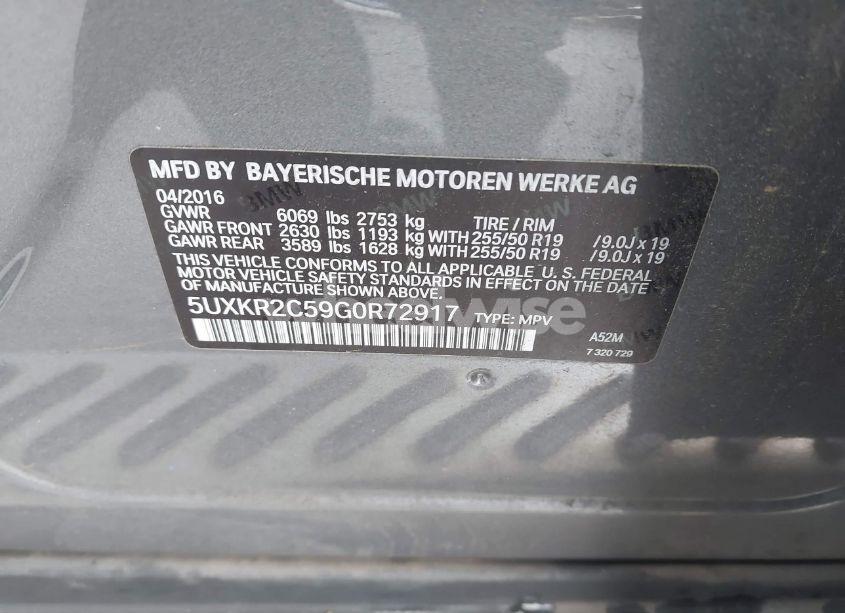 Photo 9 of 2016 Bmw X5 SDRIVE35I (VIN 5UXKR2C59G0R72917)