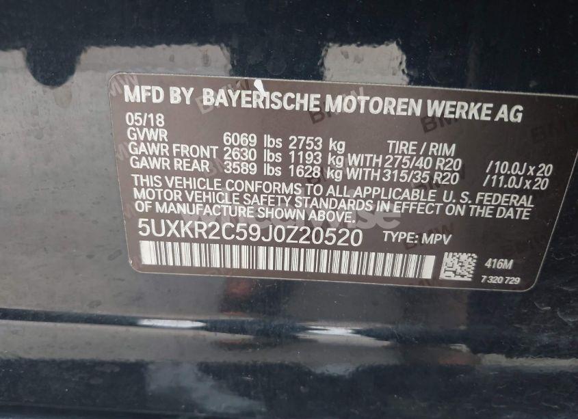 Photo 9 of 2018 Bmw X5 SDRIVE35I (VIN 5UXKR2C59J0Z20520)