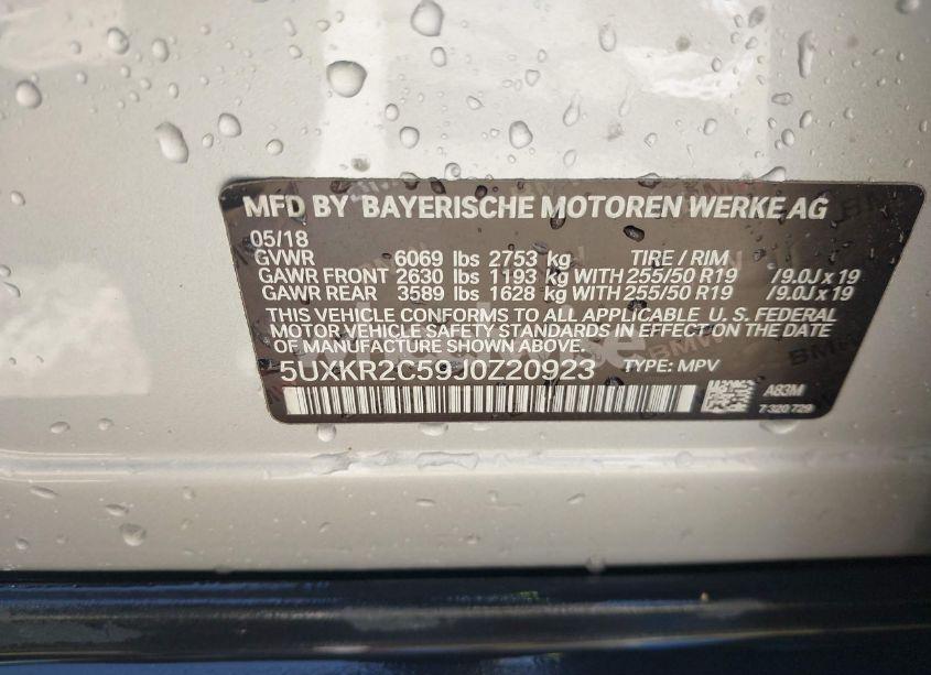 Photo 9 of 2018 Bmw X5 SDRIVE35I (VIN 5UXKR2C59J0Z20923)
