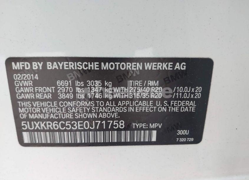 Photo 9 of 2014 Bmw X5 XDRIVE50I (VIN 5UXKR6C53E0J71758)