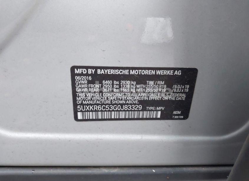 Photo 9 of 2016 Bmw X5 XDRIVE50I (VIN 5UXKR6C53G0J83329)