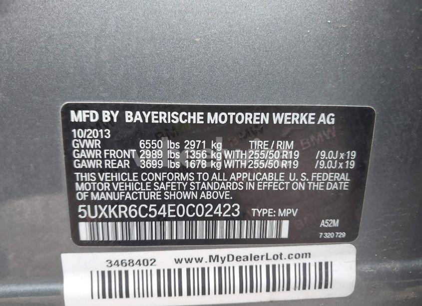 Photo 9 of 2014 Bmw X5 XDRIVE50I (VIN 5UXKR6C54E0C02423)