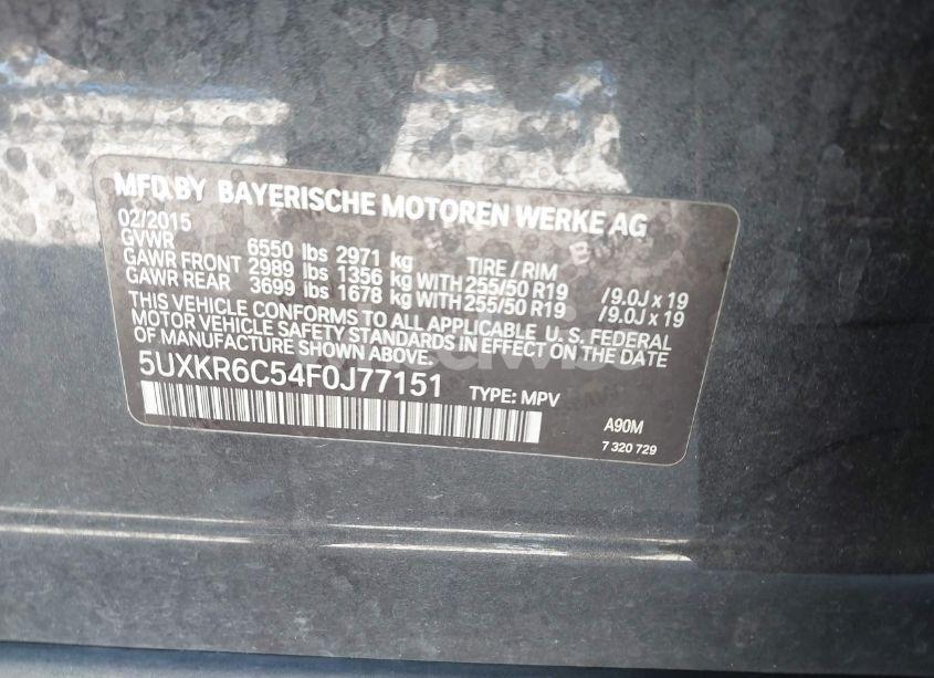 Photo 9 of 2015 Bmw X5 XDRIVE50I (VIN 5UXKR6C54F0J77151)