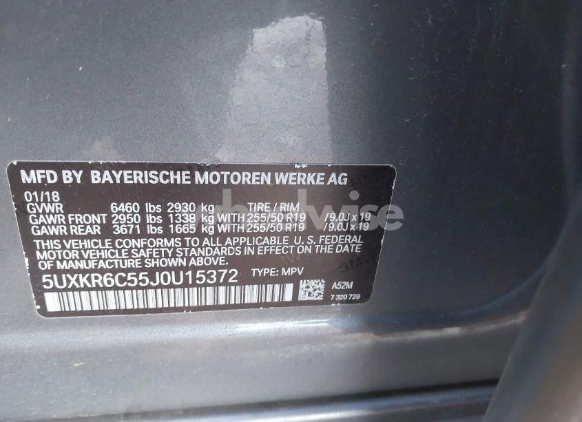 Photo 9 of 2018 Bmw X5 XDRIVE50I (VIN 5UXKR6C55J0U15372)