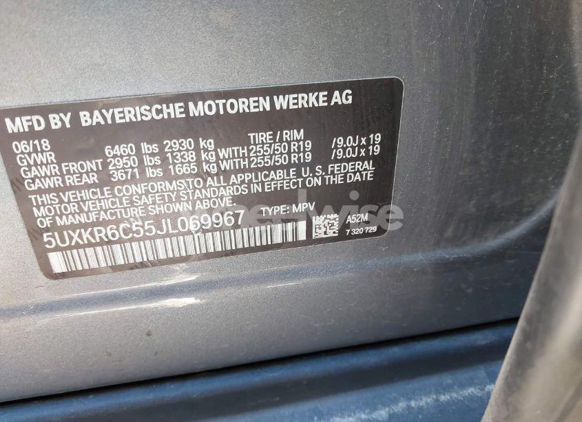 Photo 9 of 2018 Bmw X5 XDRIVE50I (VIN 5UXKR6C55JL069967)