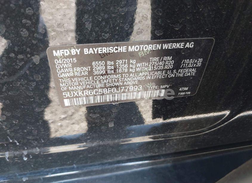 Photo 9 of 2015 Bmw X5 XDRIVE50I (VIN 5UXKR6C58F0J77993)