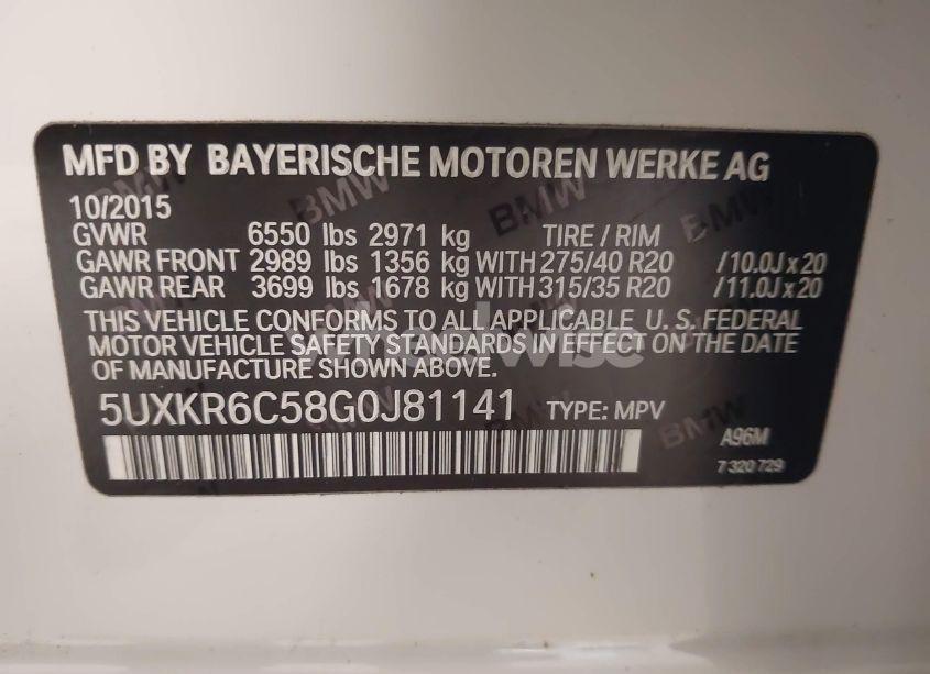 Photo 9 of 2016 Bmw X5 XDRIVE50I (VIN 5UXKR6C58G0J81141)