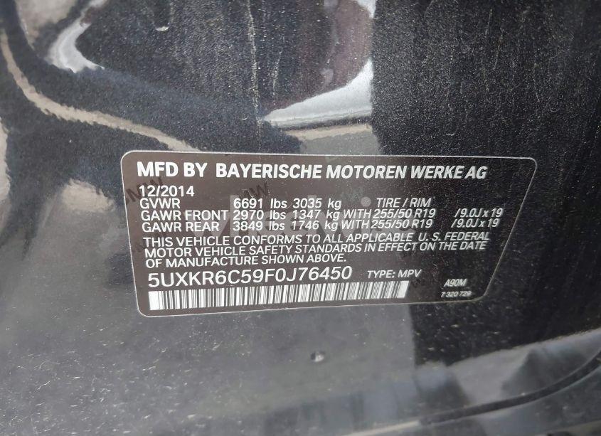 Photo 9 of 2015 Bmw X5 XDRIVE50I (VIN 5UXKR6C59F0J76450)