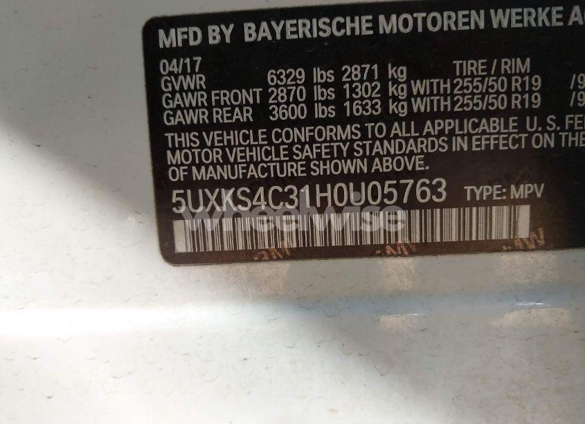 Photo 9 of 2017 Bmw X5 XDRIVE35D (VIN 5UXKS4C31H0U05763)