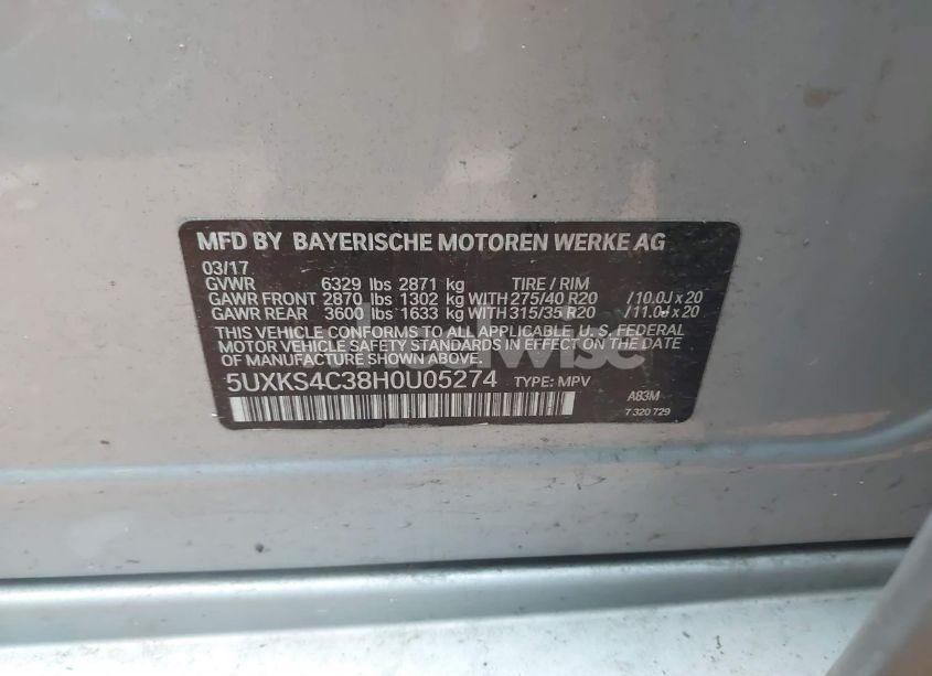 Photo 9 of 2017 Bmw X5 XDRIVE35D (VIN 5UXKS4C38H0U05274)