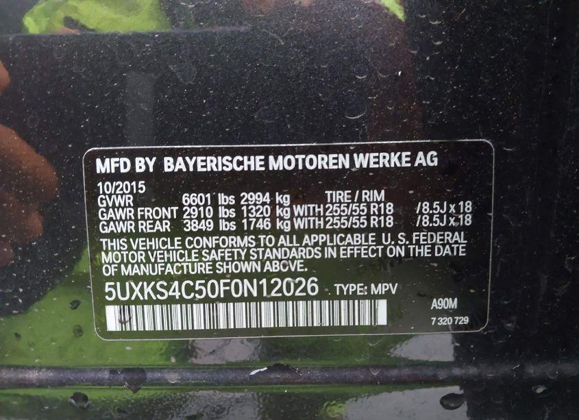 Photo 9 of 2015 Bmw X5 XDRIVE35D (VIN 5UXKS4C50F0N12026)
