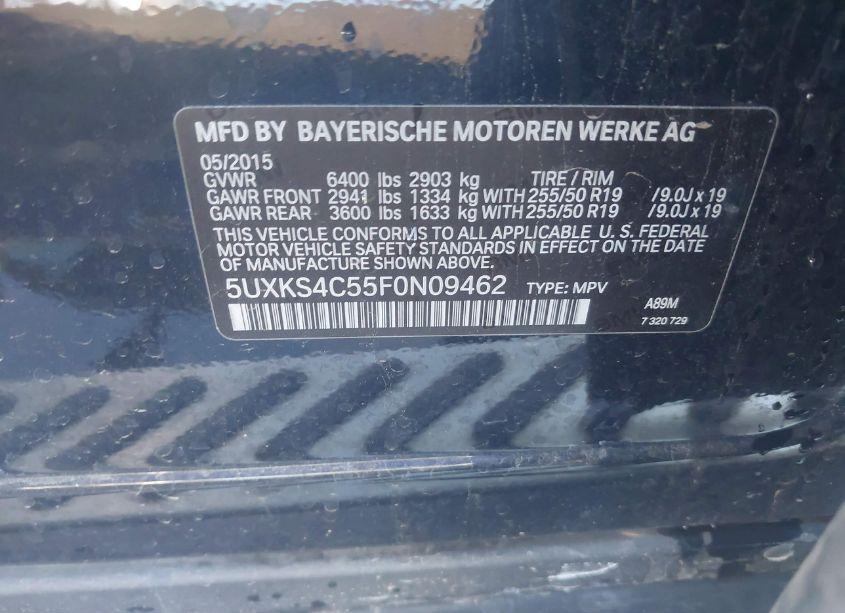 Photo 9 of 2015 Bmw X5 XDRIVE35D (VIN 5UXKS4C55F0N09462)