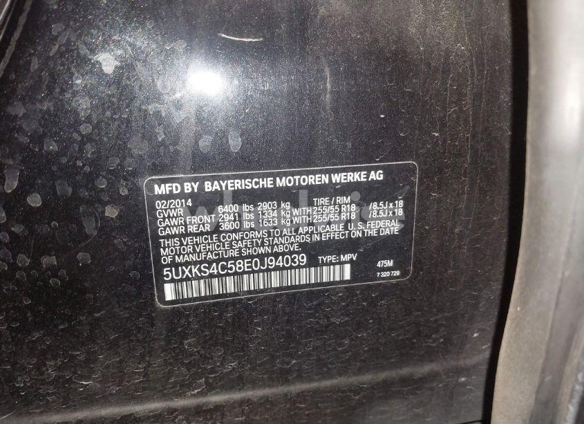 Photo 9 of 2014 Bmw X5 XDRIVE35D (VIN 5UXKS4C58E0J94039)