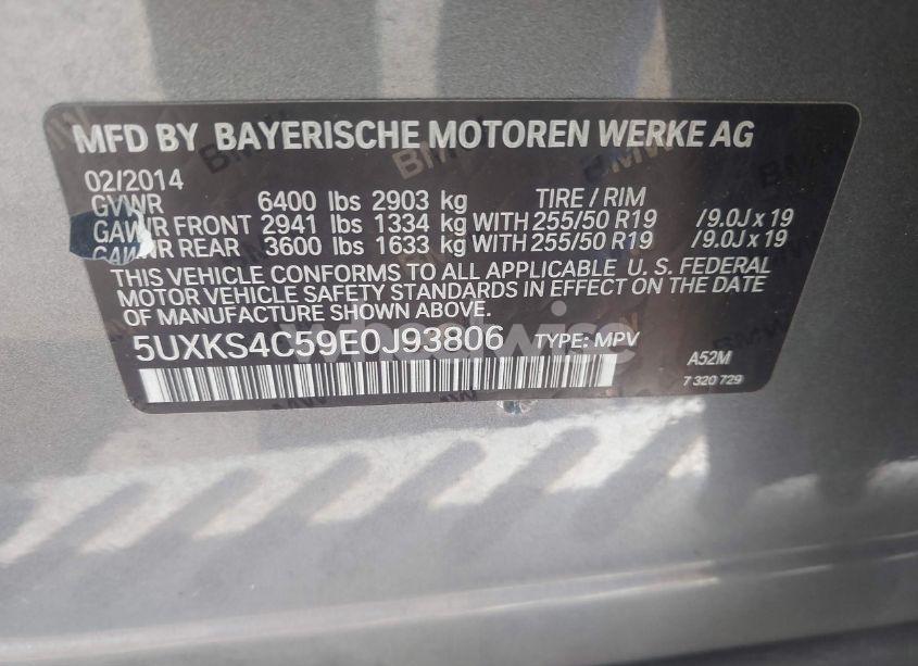 Photo 9 of 2014 Bmw X5 XDRIVE35D (VIN 5UXKS4C59E0J93806)