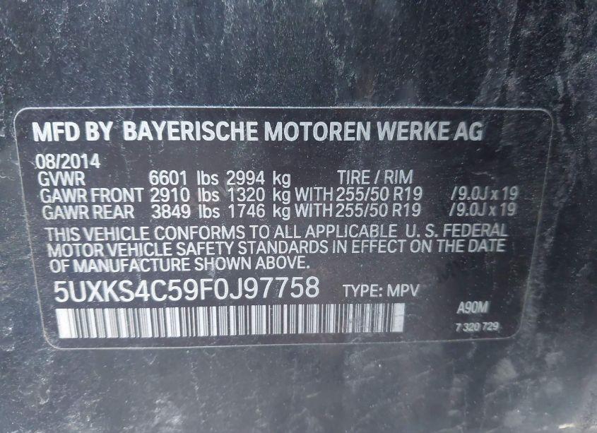 Photo 9 of 2015 Bmw X5 XDRIVE35D (VIN 5UXKS4C59F0J97758)
