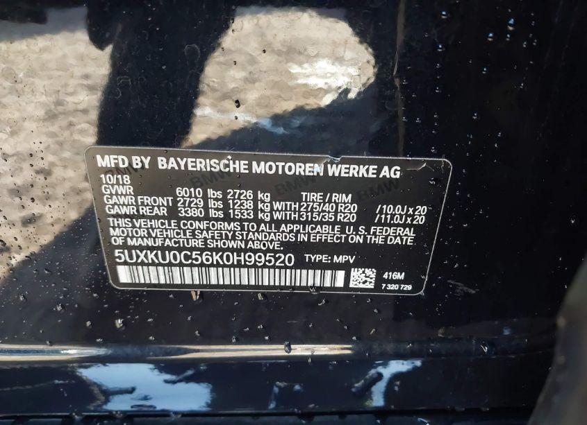 Photo 9 of 2019 Bmw X6 SDRIVE35I (VIN 5UXKU0C56K0H99520)