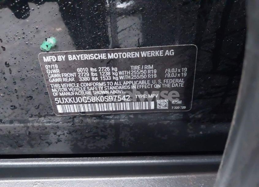 Photo 9 of 2019 Bmw X6 SDRIVE35I (VIN 5UXKU0C58K0S97542)