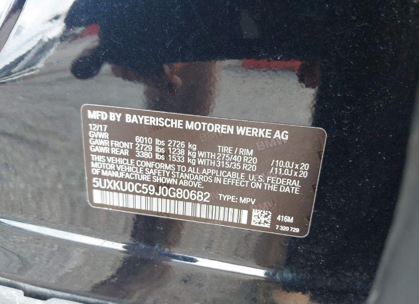 Photo 9 of 2018 Bmw X6 SDRIVE35I (VIN 5UXKU0C59J0G80682)