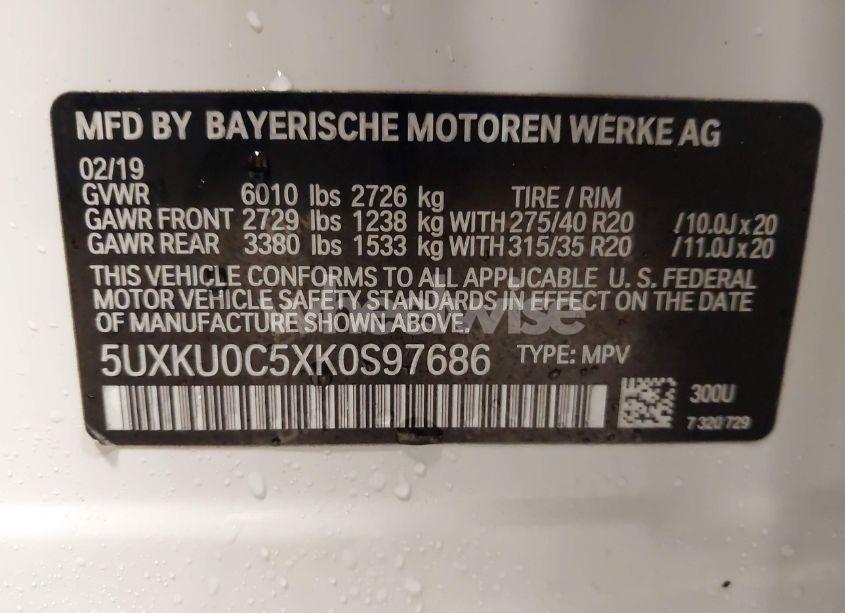 Photo 9 of 2019 Bmw X6 SDRIVE35I (VIN 5UXKU0C5XK0S97686)