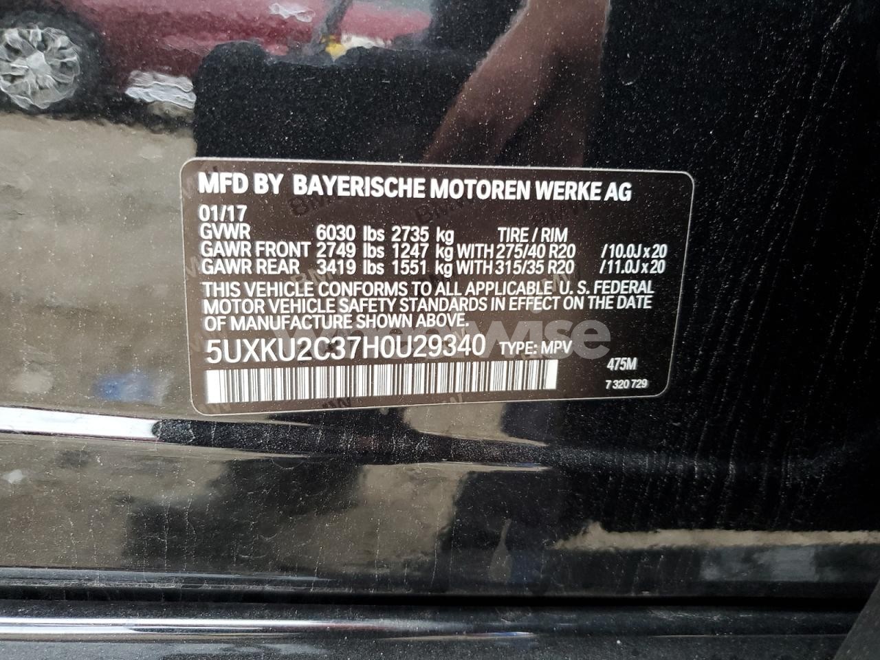 Photo 13 of 2017 BMW X6 XDRIVE35I (VIN 5UXKU2C37H0U29340)