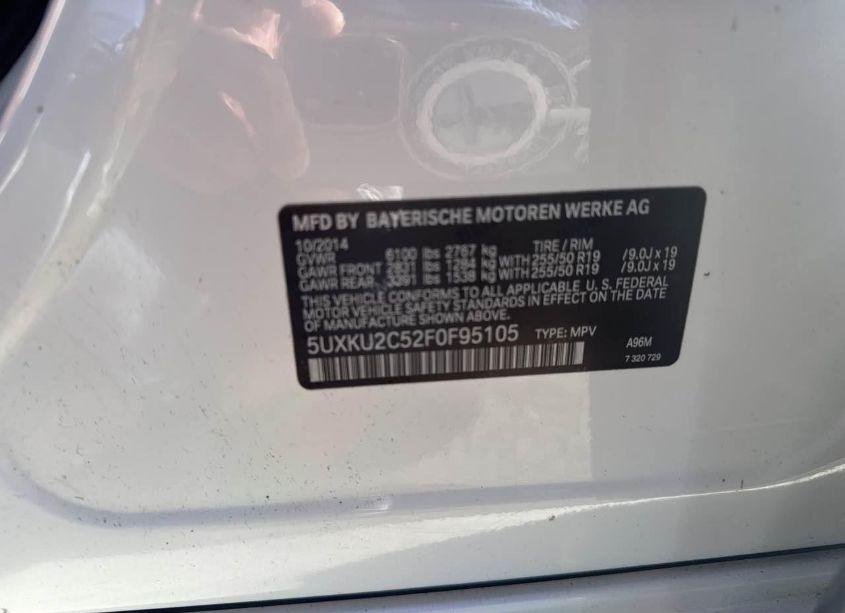 Photo 9 of 2015 Bmw X6 XDRIVE35I (VIN 5UXKU2C52F0F95105)