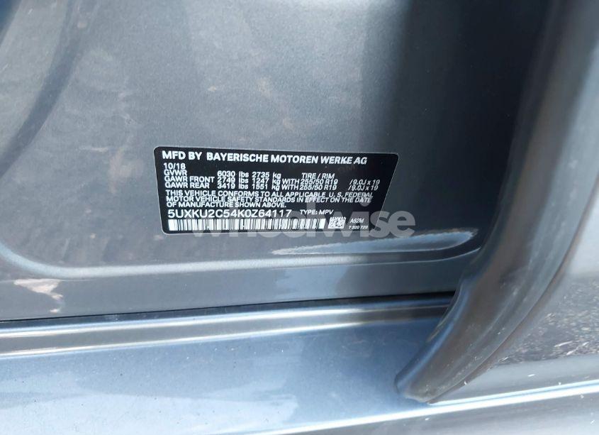 Photo 9 of 2019 Bmw X6 XDRIVE35I (VIN 5UXKU2C54K0Z64117)