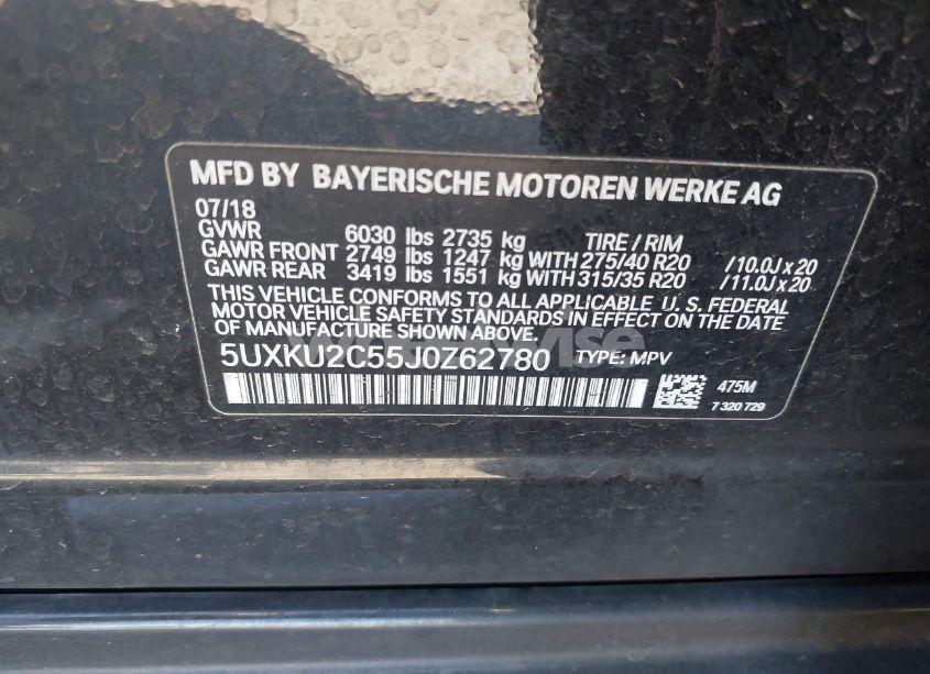 Photo 9 of 2018 Bmw X6 XDRIVE35I (VIN 5UXKU2C55J0Z62780)