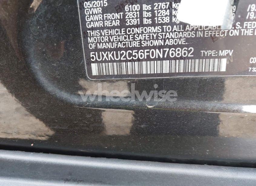 Photo 9 of 2015 Bmw X6 XDRIVE35I (VIN 5UXKU2C56F0N76862)