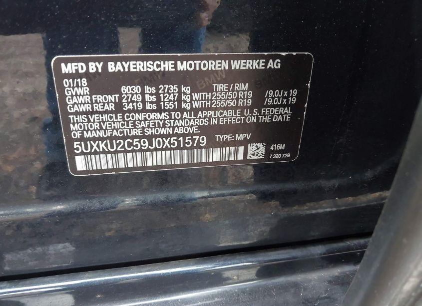 Photo 9 of 2018 Bmw X6 XDRIVE35I (VIN 5UXKU2C59J0X51579)