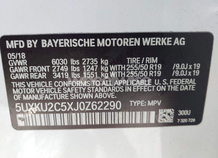 Photo 9 of 2018 Bmw X6 XDRIVE35I (VIN 5UXKU2C5XJ0Z62290)