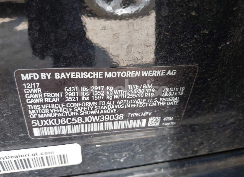 Photo 9 of 2018 Bmw X6 XDRIVE50I (VIN 5UXKU6C58J0W39038)