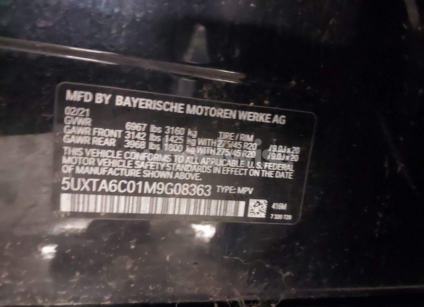 Photo 9 of 2021 Bmw X5 PHEV XDRIVE45E (VIN 5UXTA6C01M9G08363)