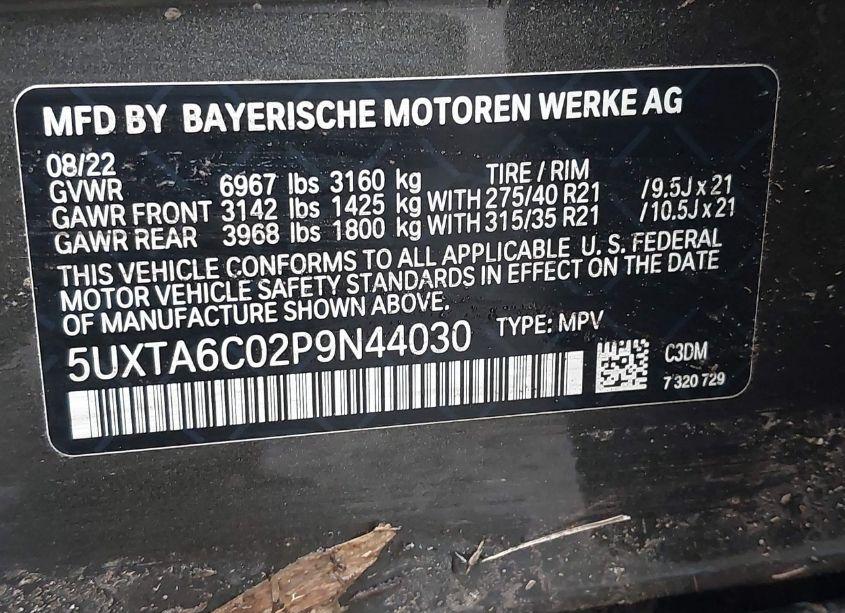 Photo 9 of 2023 Bmw X5 PHEV XDRIVE45E (VIN 5UXTA6C02P9N44030)