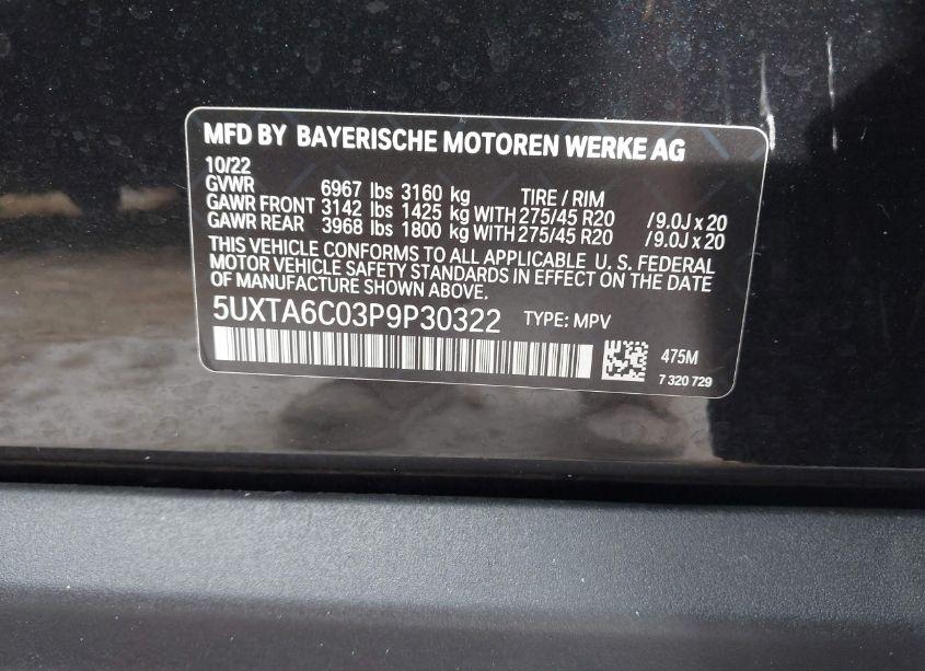 Photo 9 of 2023 Bmw X5 PHEV XDRIVE45E (VIN 5UXTA6C03P9P30322)